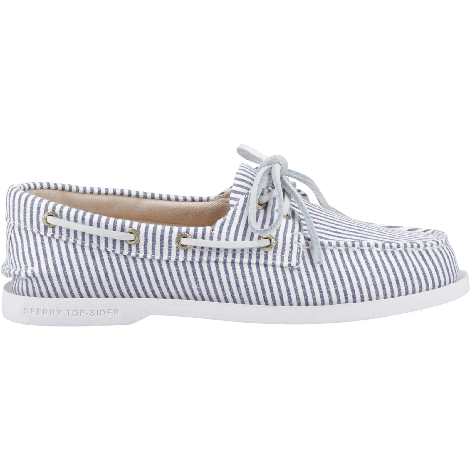 Sperry Womens Authentic Original 2-Eye Boat Shoe | Navy White sold by The Foot Factory