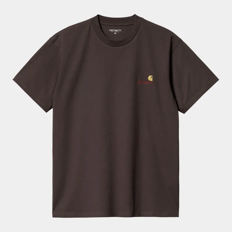 Carhartt WIP Mens Short Sleeved American Script T-Shirt - Buckeye sold by The Foot Factory