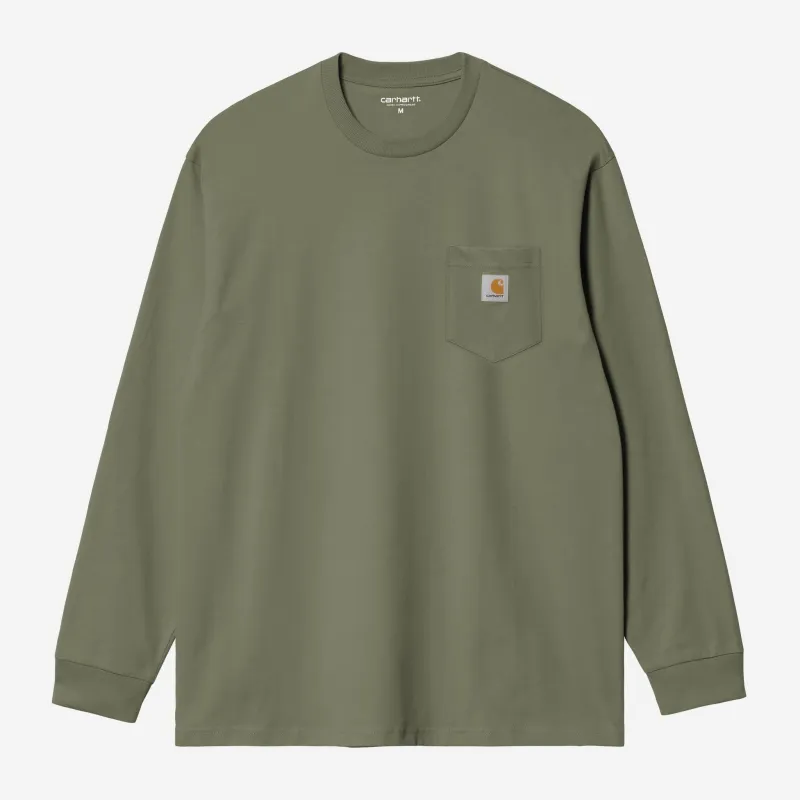 Carhartt WIP Mens Pocket Long Sleeve T-Shirt | Leaf sold by The Foot Factory