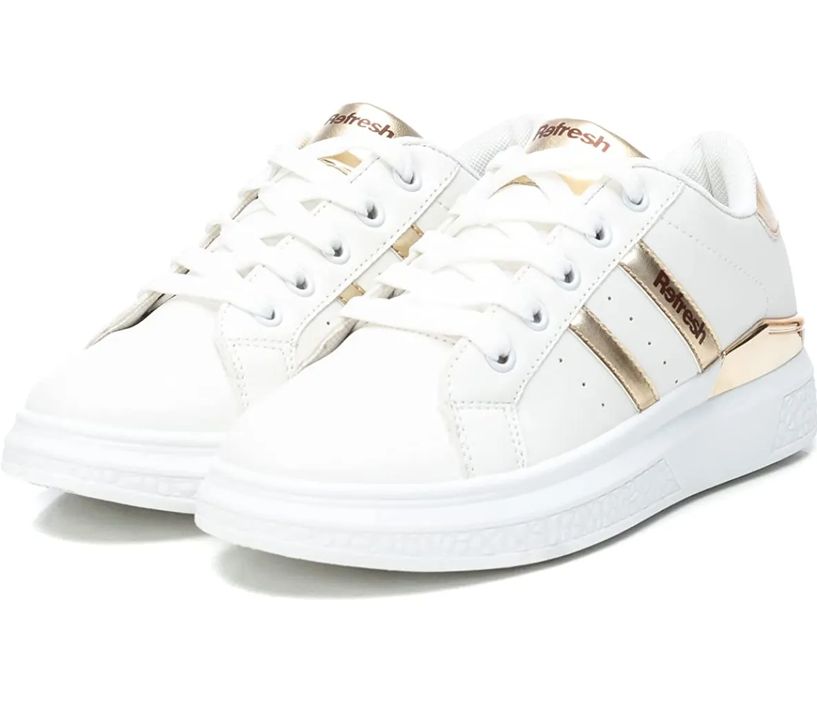 Refresh Womens Fashion Trainers - White / Gold sold by The Foot Factory product image thumbnail 3