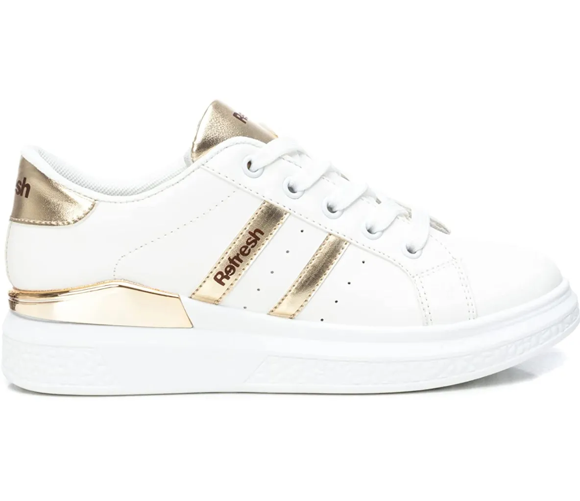 Refresh Womens Fashion Trainers - White / Gold sold by The Foot Factory product image thumbnail 2