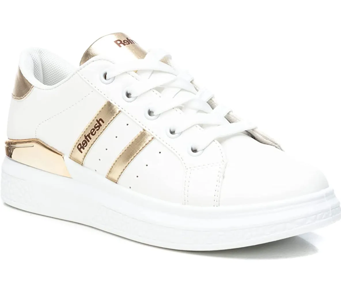 Refresh Womens Fashion Trainers - White / Gold sold by The Foot Factory