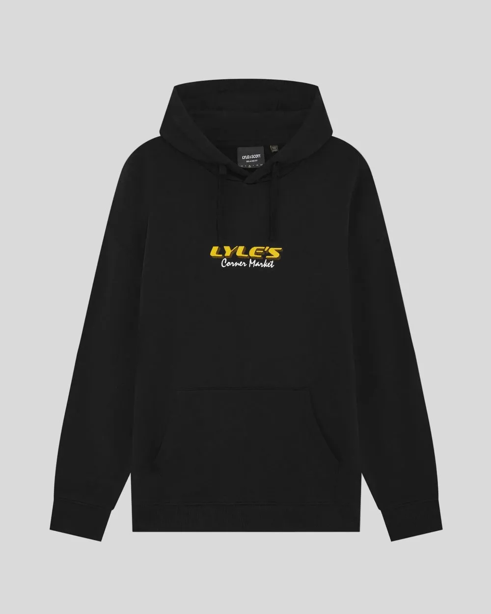 Lyle & Scott Mens Corner Market Graphic Hoodie | Jet Black sold by The Foot Factory product image thumbnail 5
