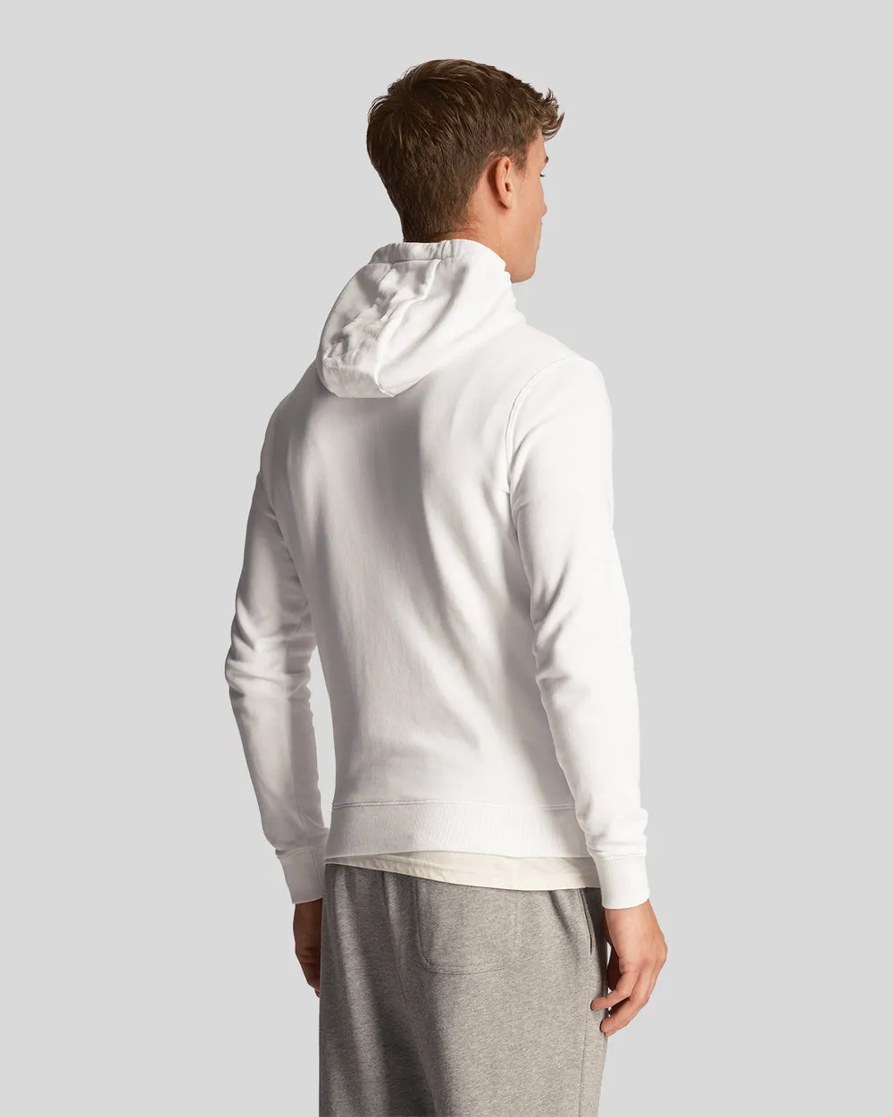 Lyle & Scott Mens Loopback Cotton Hoodie | White sold by The Foot Factory product image thumbnail 3