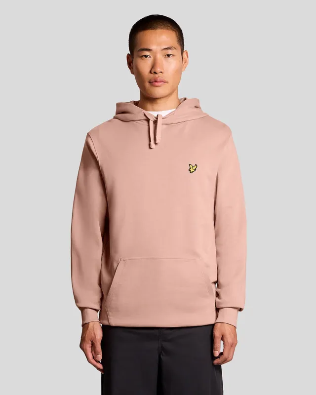 Lyle & Scott Mens Loopback Cotton Hoodie | Pink Grapefruit sold by The Foot Factory