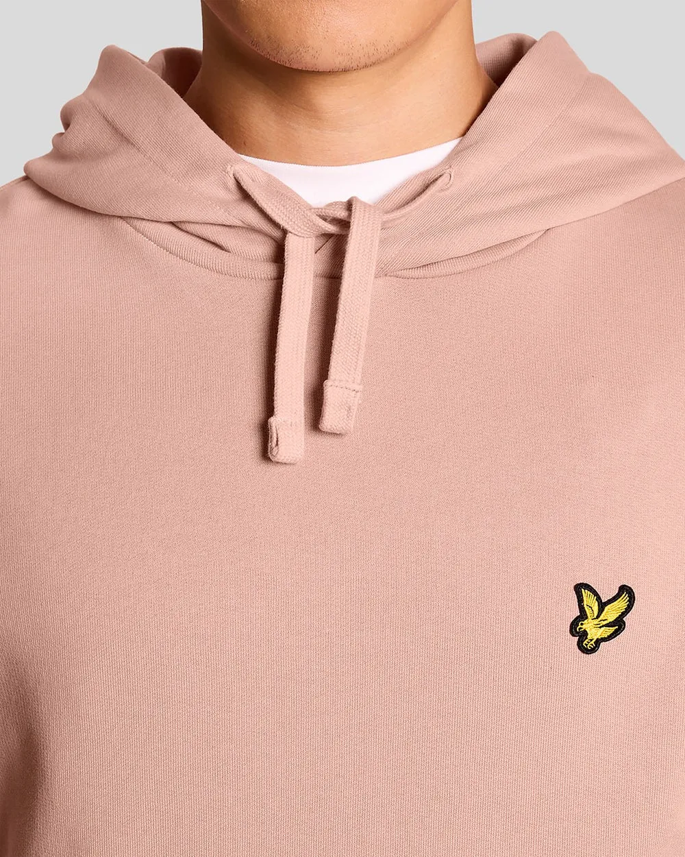 Lyle & Scott Mens Loopback Cotton Hoodie | Pink Grapefruit sold by The Foot Factory product image thumbnail 3