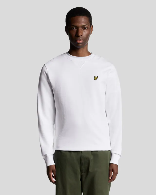Lyle & Scott Mens Crew Neck Sweatshirt | White sold by The Foot Factory