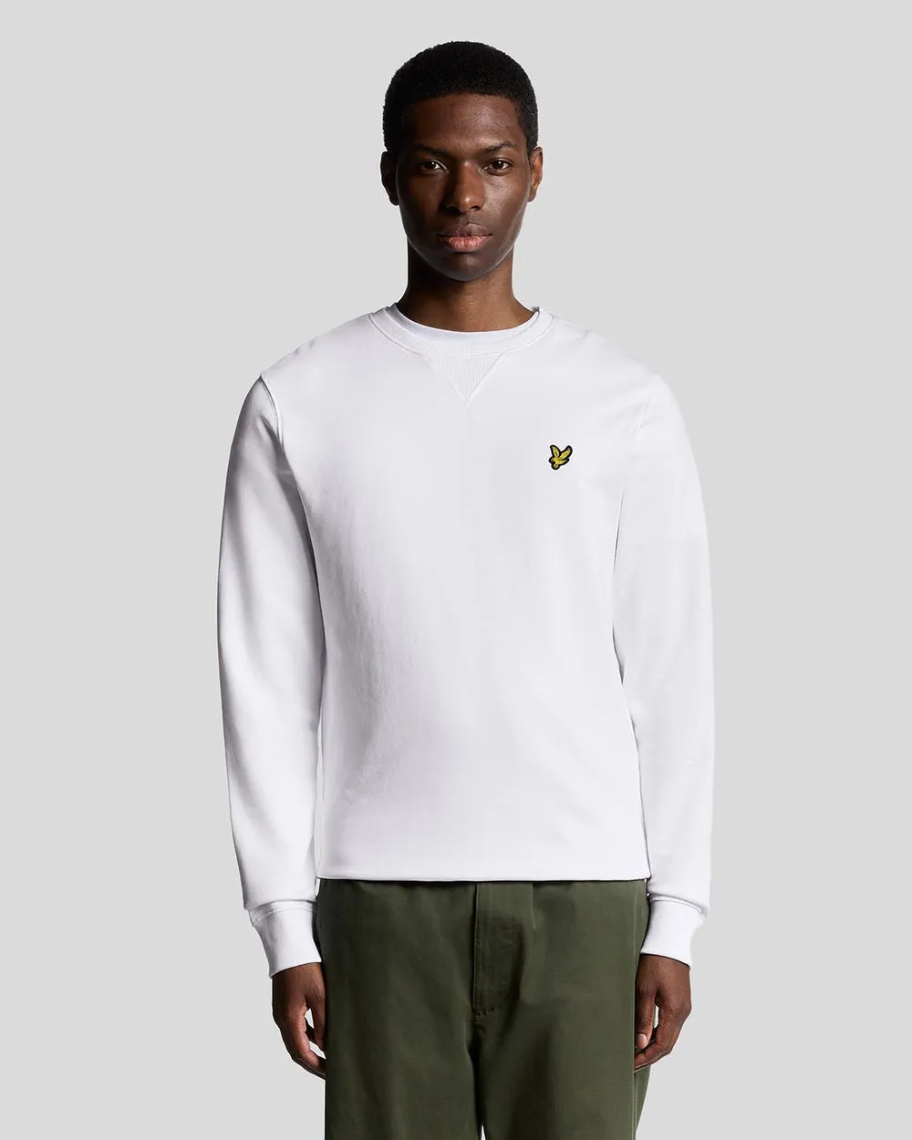 Lyle & Scott Mens Crew Neck Sweatshirt | White sold by The Foot Factory