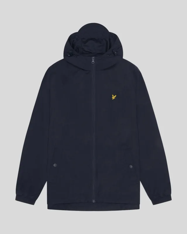 Lyle & Scott Mens Water Resistant Hooded Jacket | Dark Navy sold by The Foot Factory