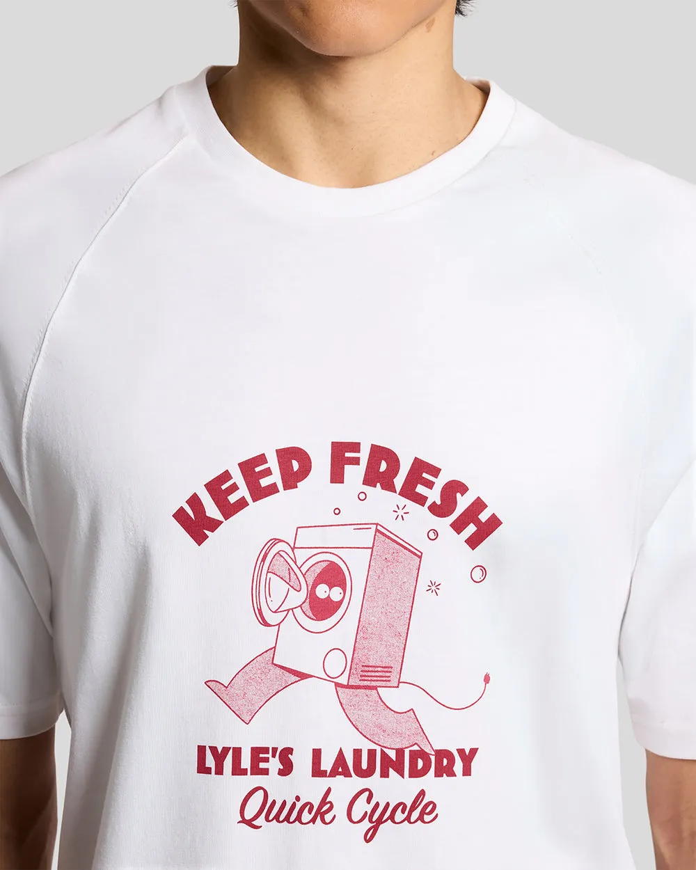 Lyle & Scott Mens Keep Fresh Chest Graphic T-Shirt | White sold by The Foot Factory product image thumbnail 3