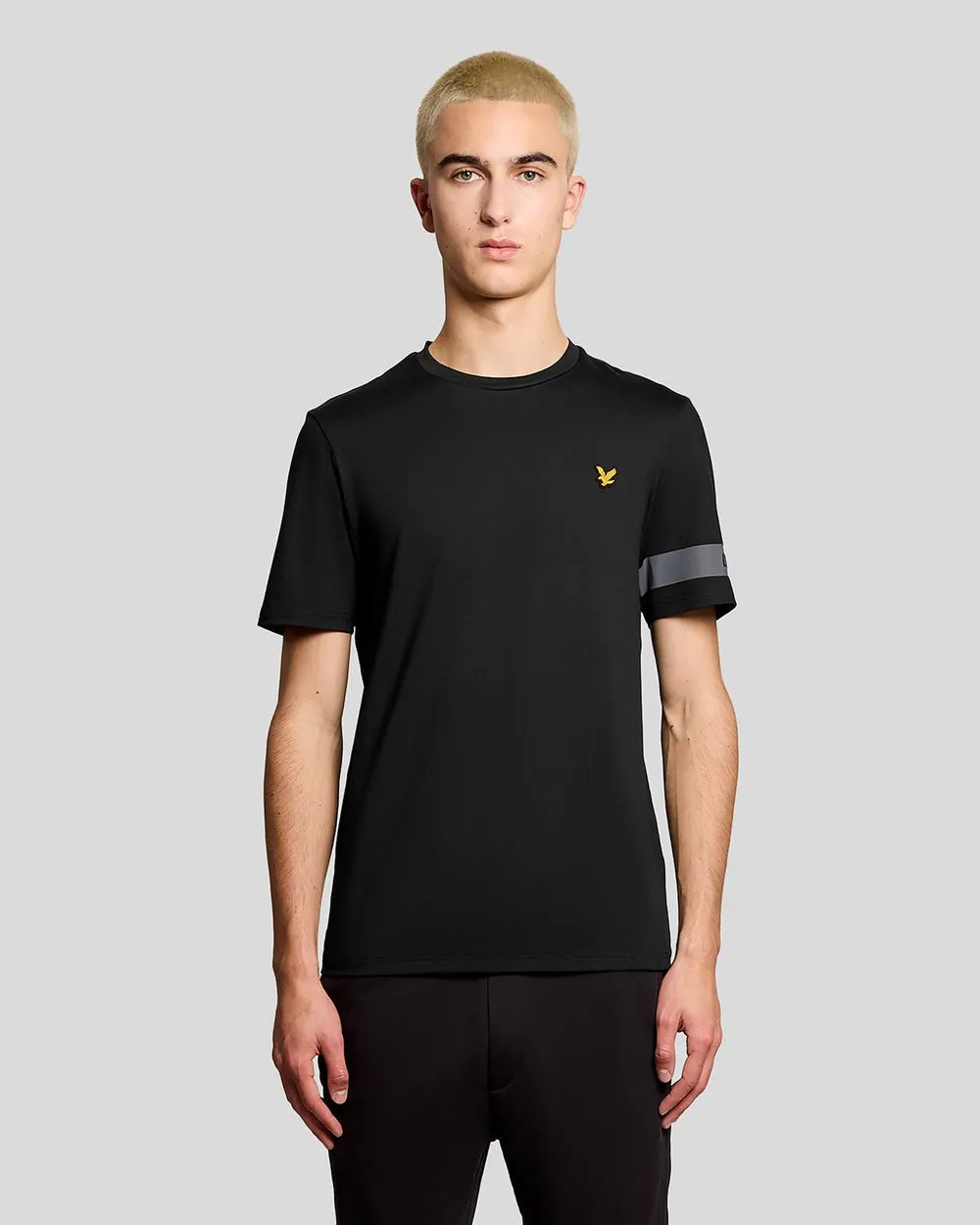 Lyle & Scott Mens Sports Sleeve Detail T-Shirt | Jet Black sold by The Foot Factory