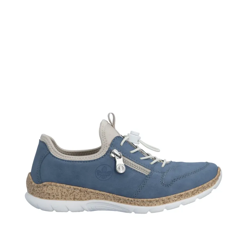 Rieker Womens Fashion Slip On Trainers | Blue made by Rieker