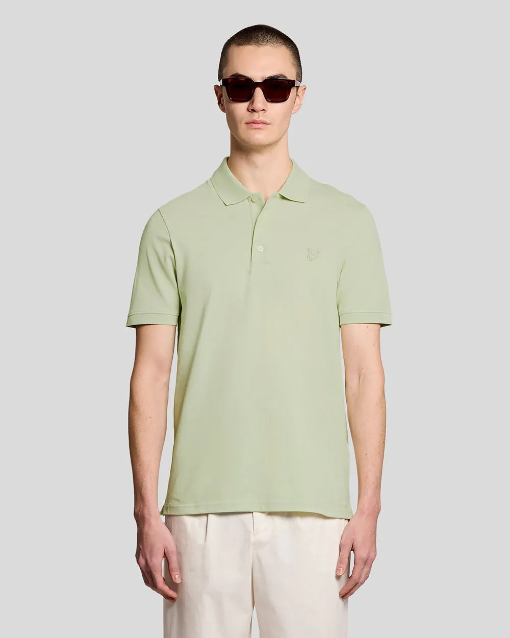 Lyle & Scott Mens Superfine Cotton Polo Shirt | Tender Greens sold by The Foot Factory