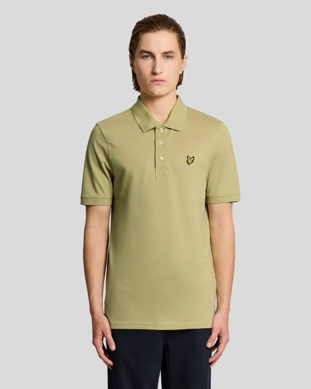 Lyle & Scott Mens Cotton Polo Shirt | Herb Green sold by The Foot Factory