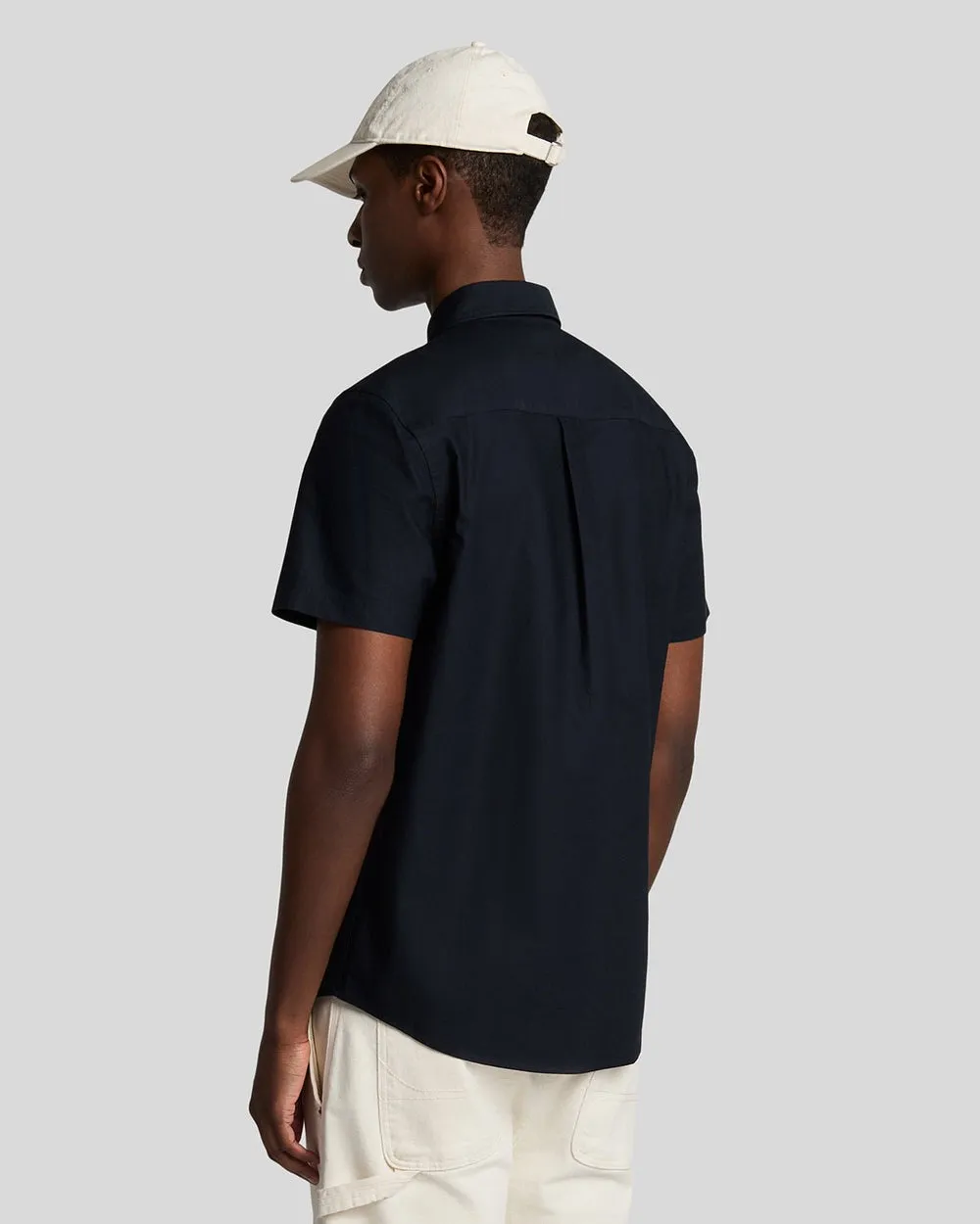 Lyle & Scott Mens Short Sleeve Oxford Shirt | Dark Navy sold by The Foot Factory product image thumbnail 3