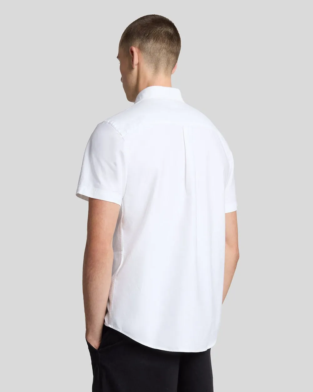 Lyle & Scott Mens Short Sleeve Oxford Shirt | White sold by The Foot Factory product image thumbnail 3