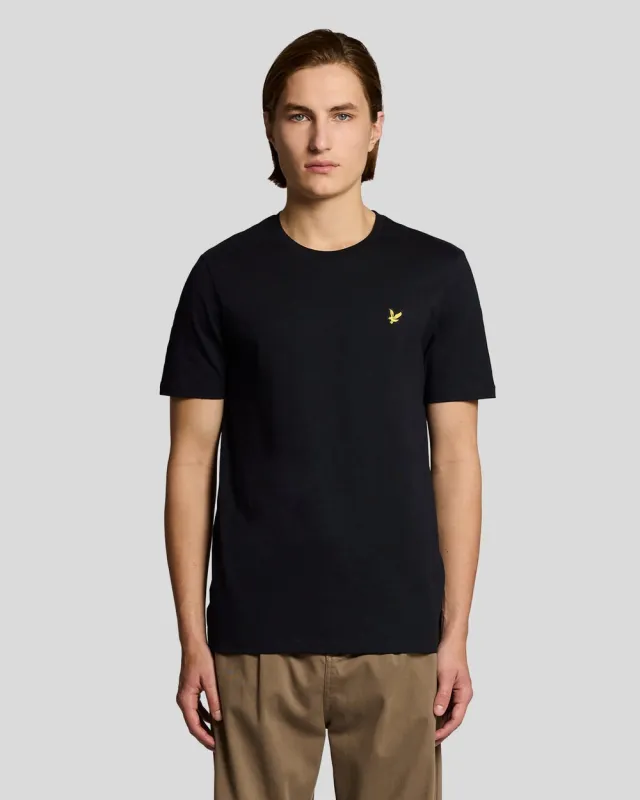 Lyle & Scott Mens Fine Cotton Slub T-Shirt | Jet Black sold by The Foot Factory