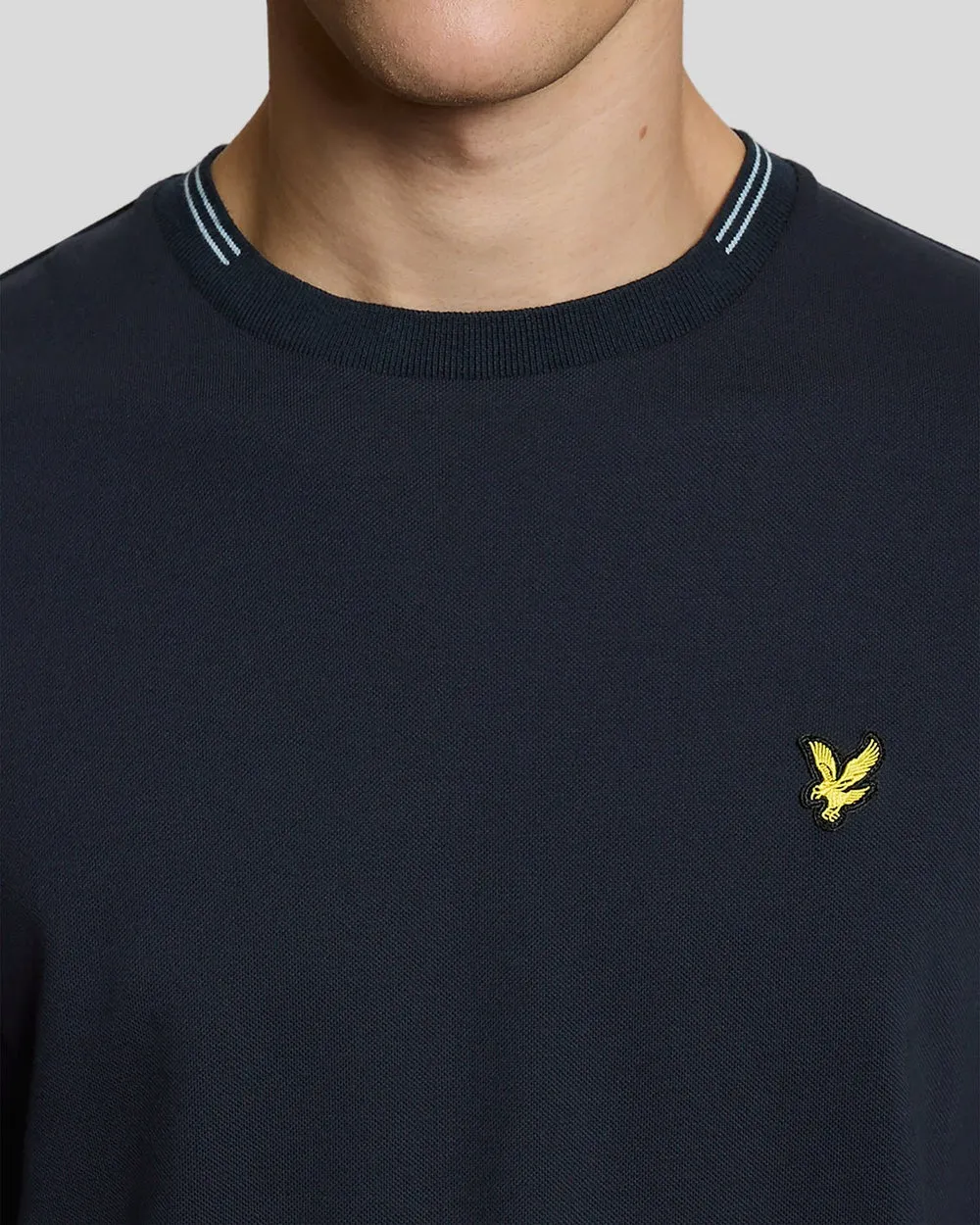 Lyle & Scott Mens Fine Tipped T-Shirt | Dark Navy Blue Chalk sold by The Foot Factory product image thumbnail 3
