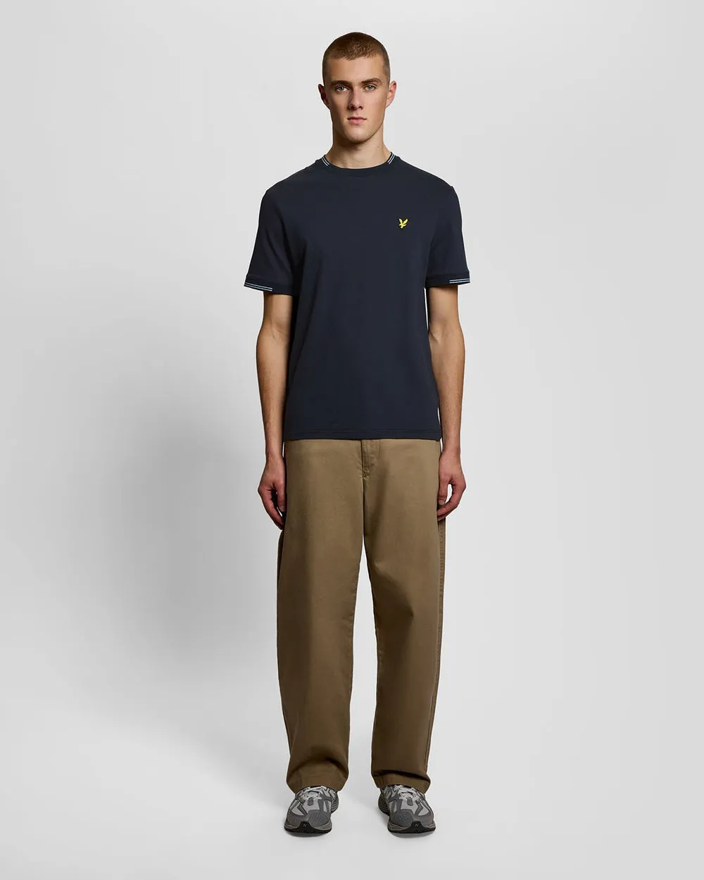 Lyle & Scott Mens Fine Tipped T-Shirt | Dark Navy Blue Chalk sold by The Foot Factory product image thumbnail 2