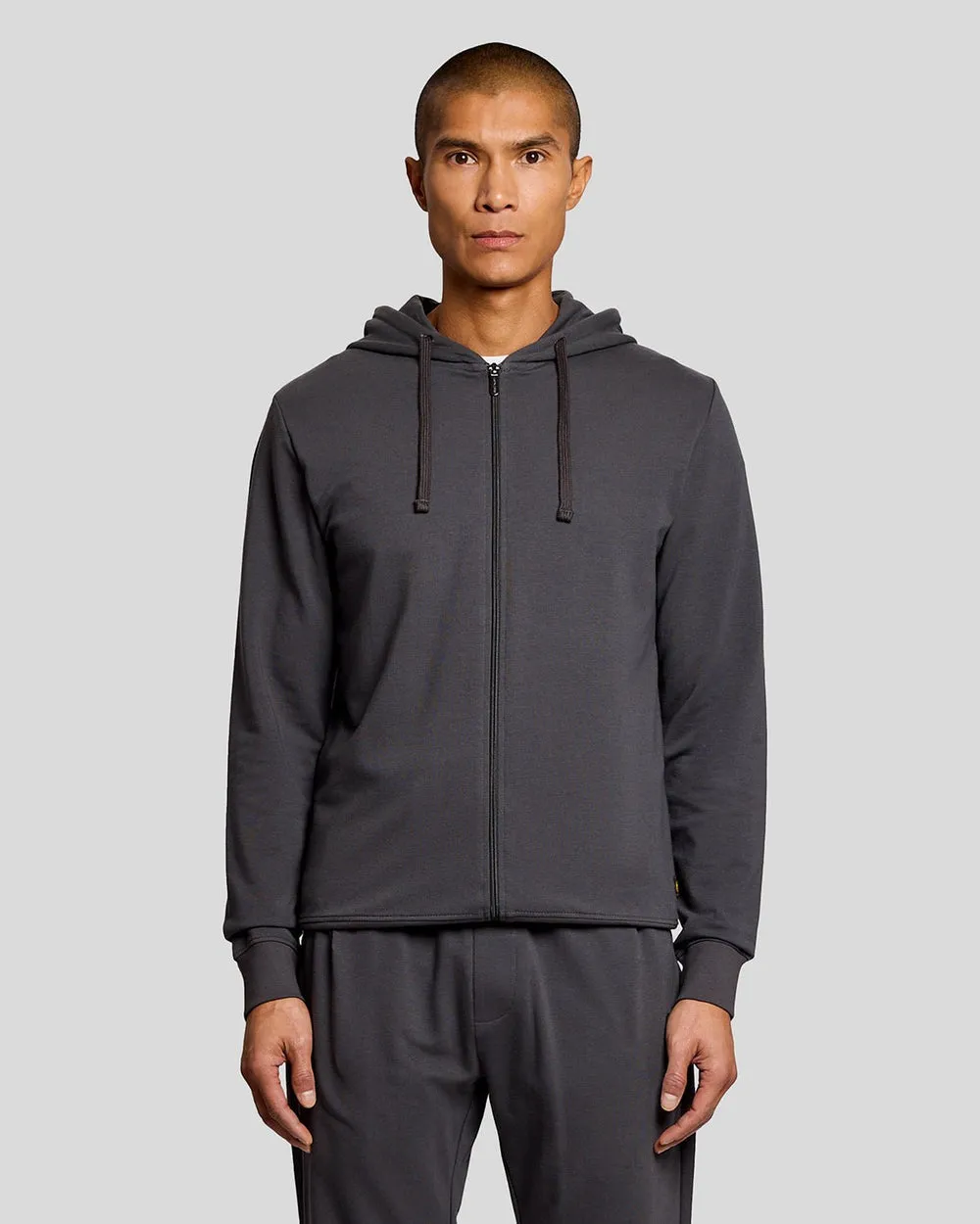 Lyle & Scott Mens Lightweight Lounge Zip Hoodie | Gunmetal sold by The Foot Factory