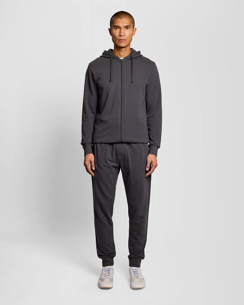 Lyle & Scott Mens Lightweight Lounge Zip Hoodie | Gunmetal sold by The Foot Factory product image thumbnail 2