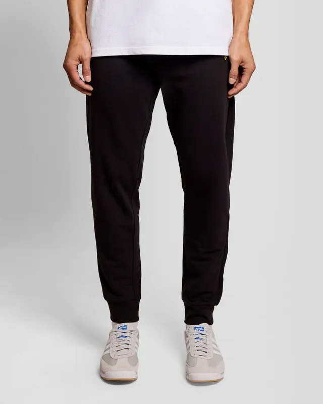 Lyle & Scott Mens Lightweight Lounge Joggers | Jet Black sold by The Foot Factory