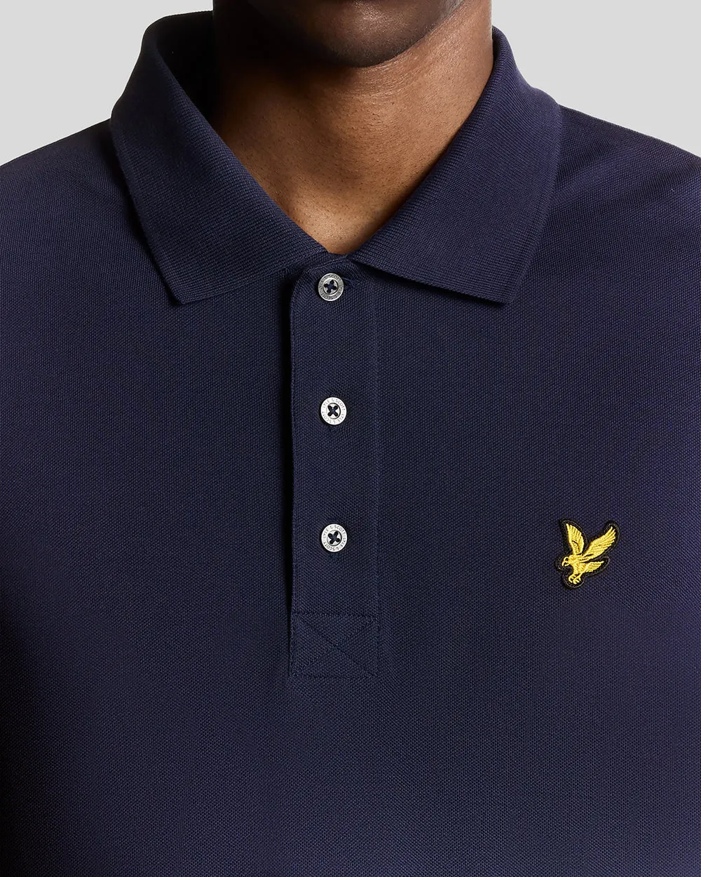 Lyle & Scott Mens Long Sleeve Cotton Polo Shirt | Navy sold by The Foot Factory product image thumbnail 3