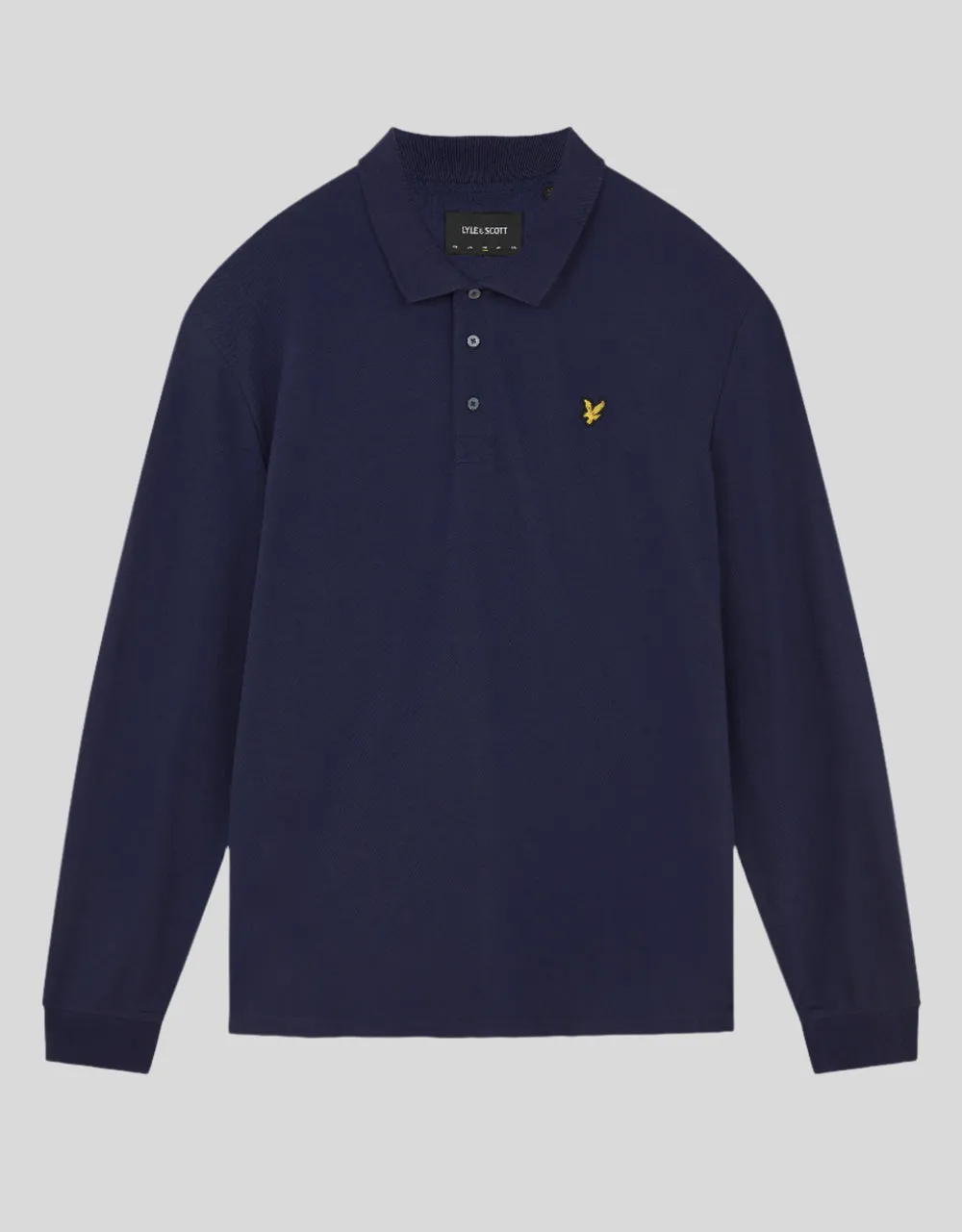 Lyle & Scott Mens Long Sleeve Cotton Polo Shirt | Navy sold by The Foot Factory product image thumbnail 5