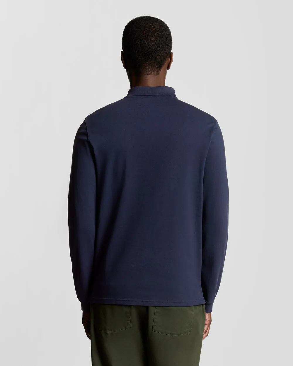 Lyle & Scott Mens Long Sleeve Cotton Polo Shirt | Navy sold by The Foot Factory product image thumbnail 4