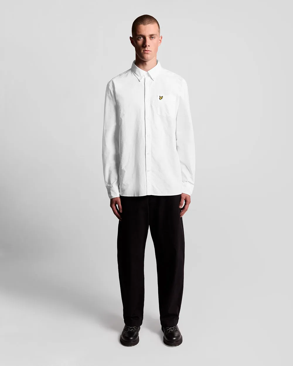 Lyle & Scott Mens Cotton Button Down Oxford Shirt | White sold by The Foot Factory product image thumbnail 2