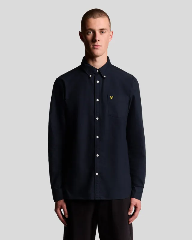 Lyle & Scott Mens Cotton Button Down Oxford Shirt | Dark Navy sold by The Foot Factory