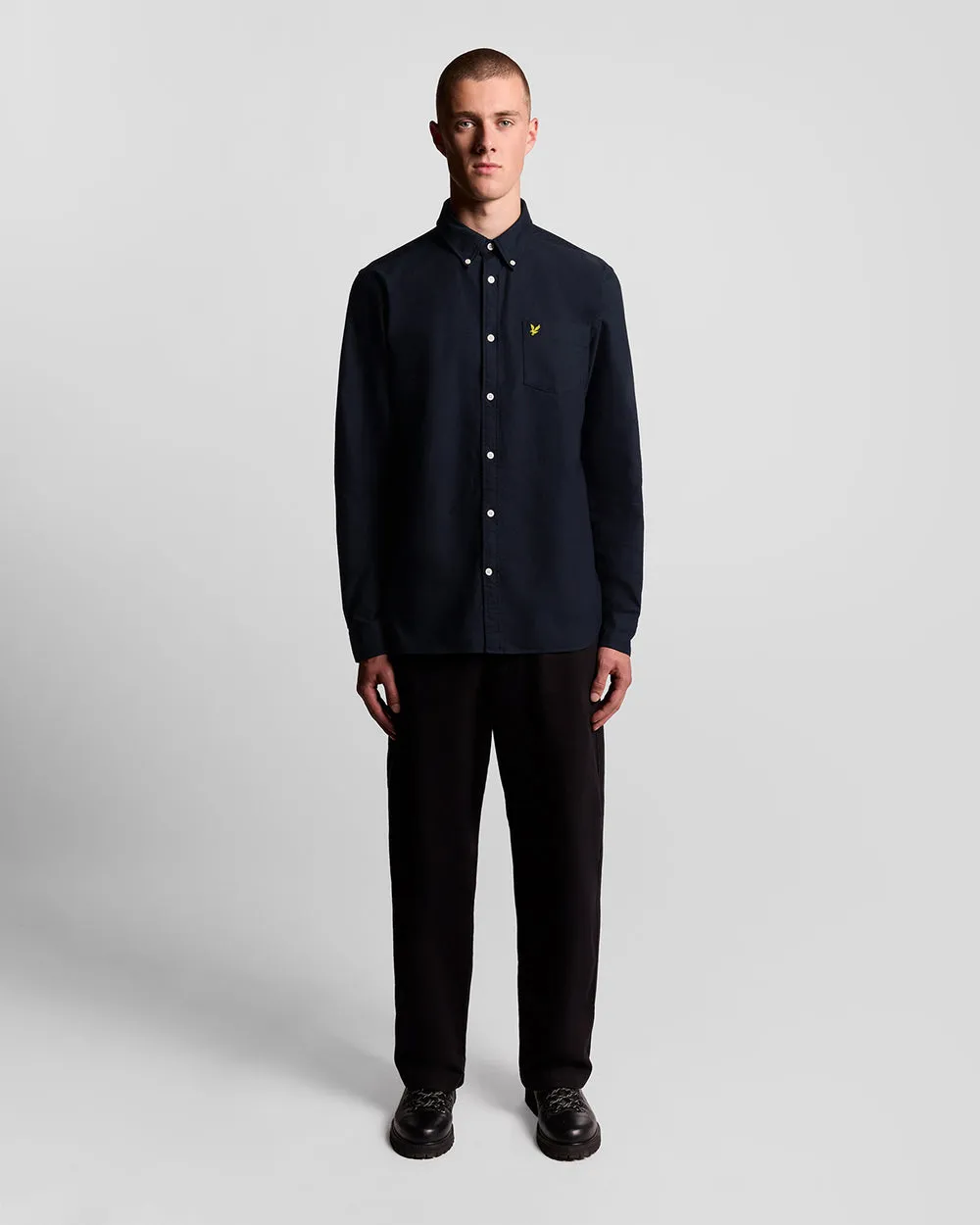 Lyle & Scott Mens Cotton Button Down Oxford Shirt | Dark Navy sold by The Foot Factory product image thumbnail 2