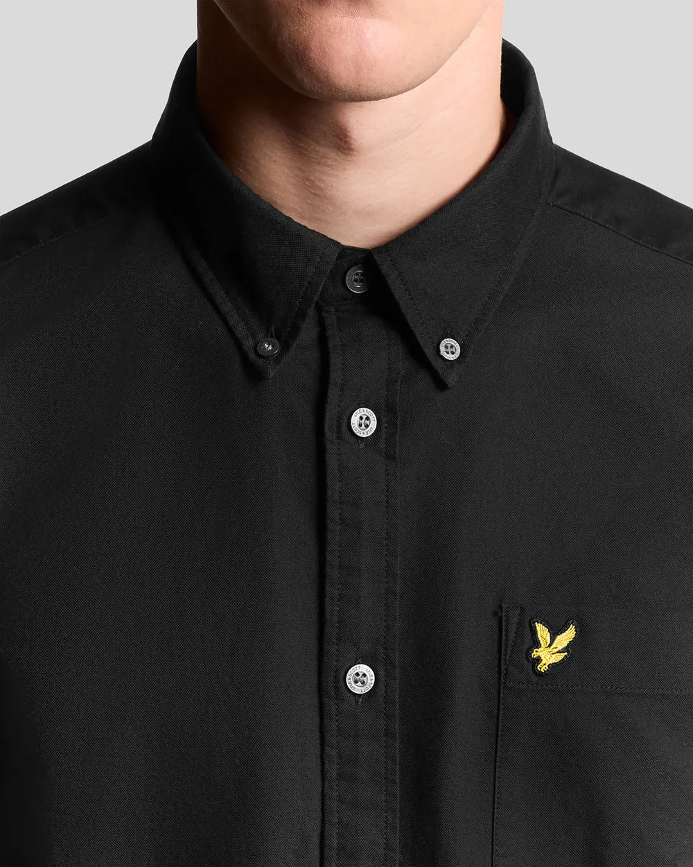Lyle & Scott Mens Cotton Button Down Oxford Shirt | Jet Black sold by The Foot Factory product image thumbnail 3