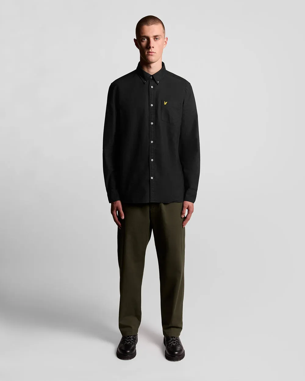 Lyle & Scott Mens Cotton Button Down Oxford Shirt | Jet Black sold by The Foot Factory product image thumbnail 2
