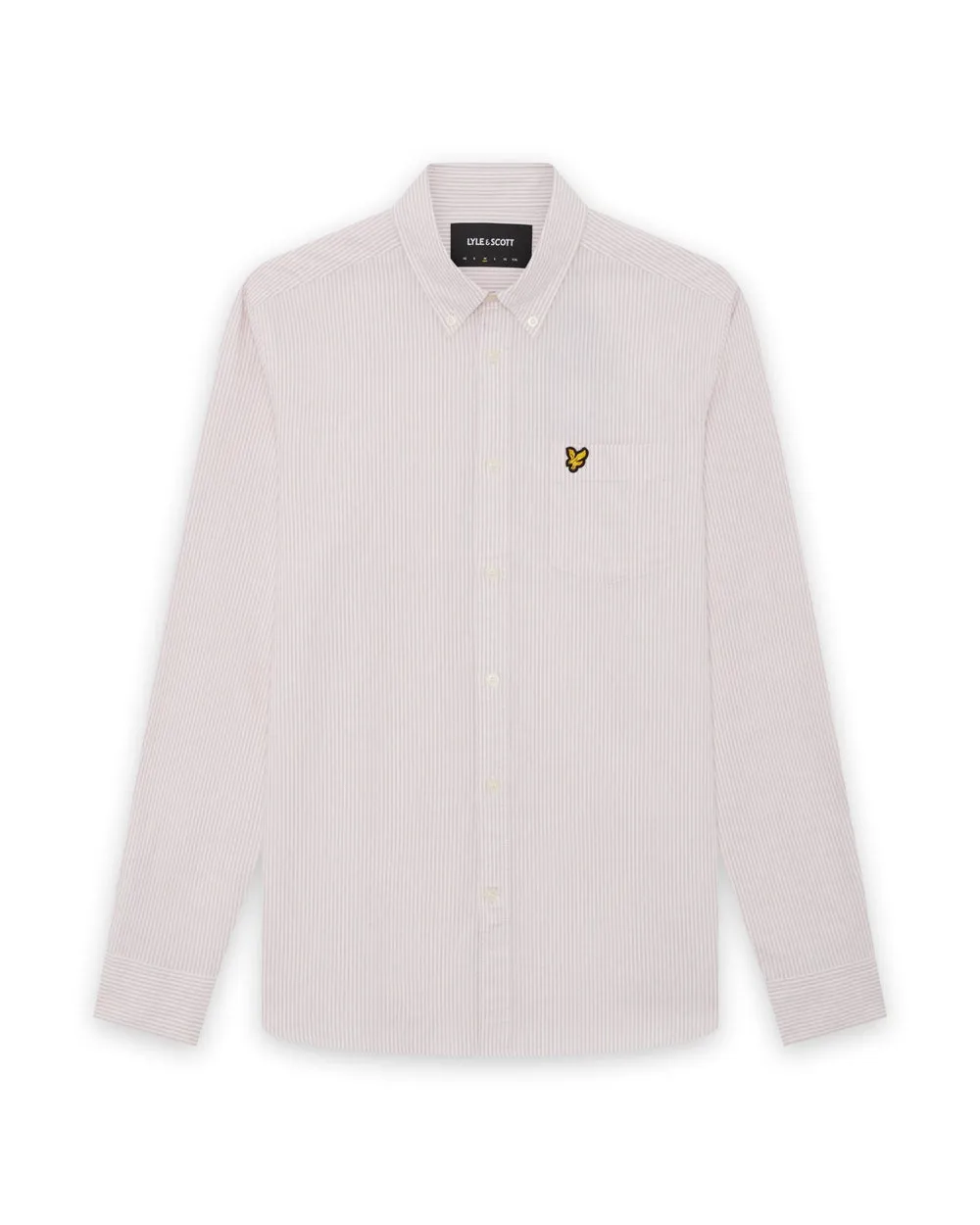 Lyle & Scott Mens Cotton Stripe Oxford Shirt | Pink Grapefruit sold by The Foot Factory product image thumbnail 5