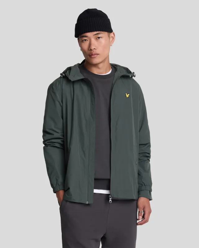Lyle & Scott Mens Water Resistant Hooded Jacket | Gunmetal sold by The Foot Factory