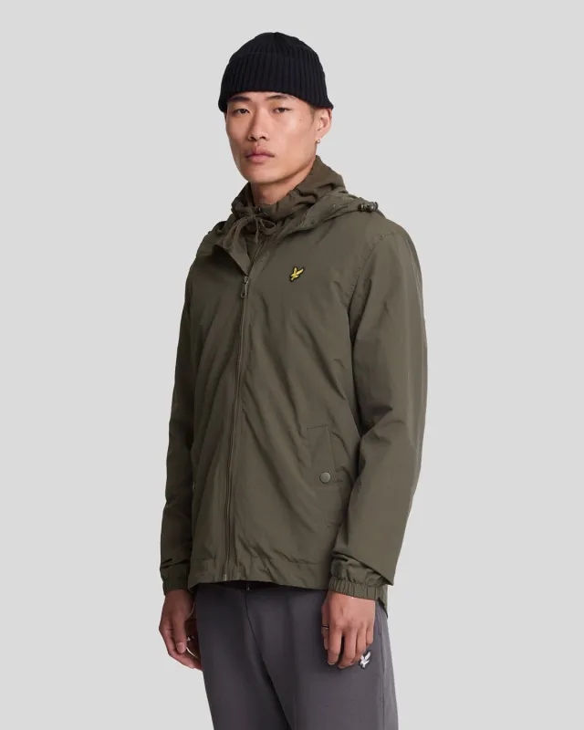Lyle & Scott Mens Water Resistant Hooded Jacket | Olive sold by The Foot Factory