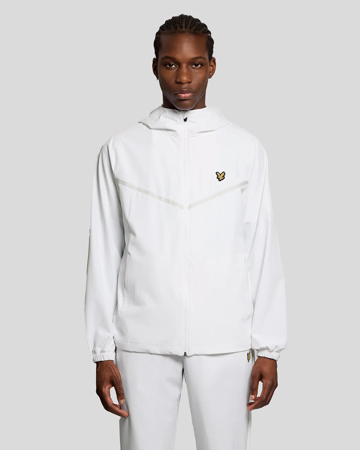 Lyle & Scott Mens Sports Stripe Track Jacket | White sold by The Foot Factory