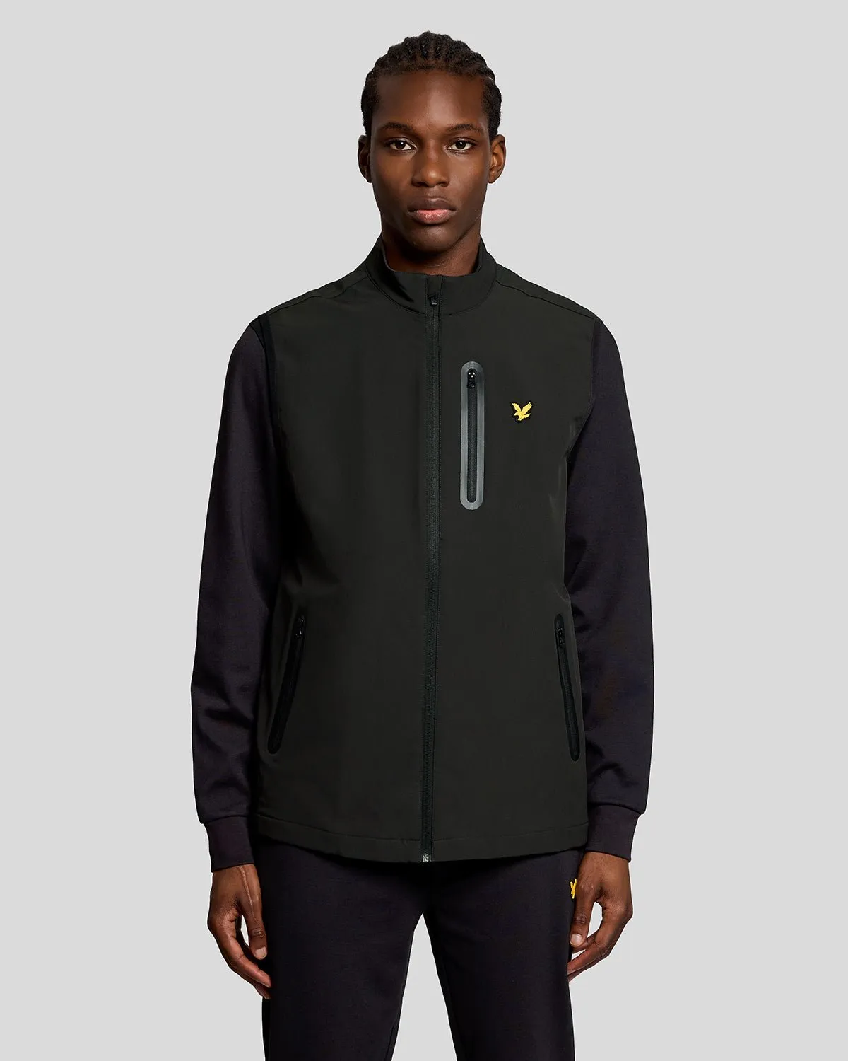 Lyle & Scott Mens Sports Performance Gilet | Jet Black sold by The Foot Factory