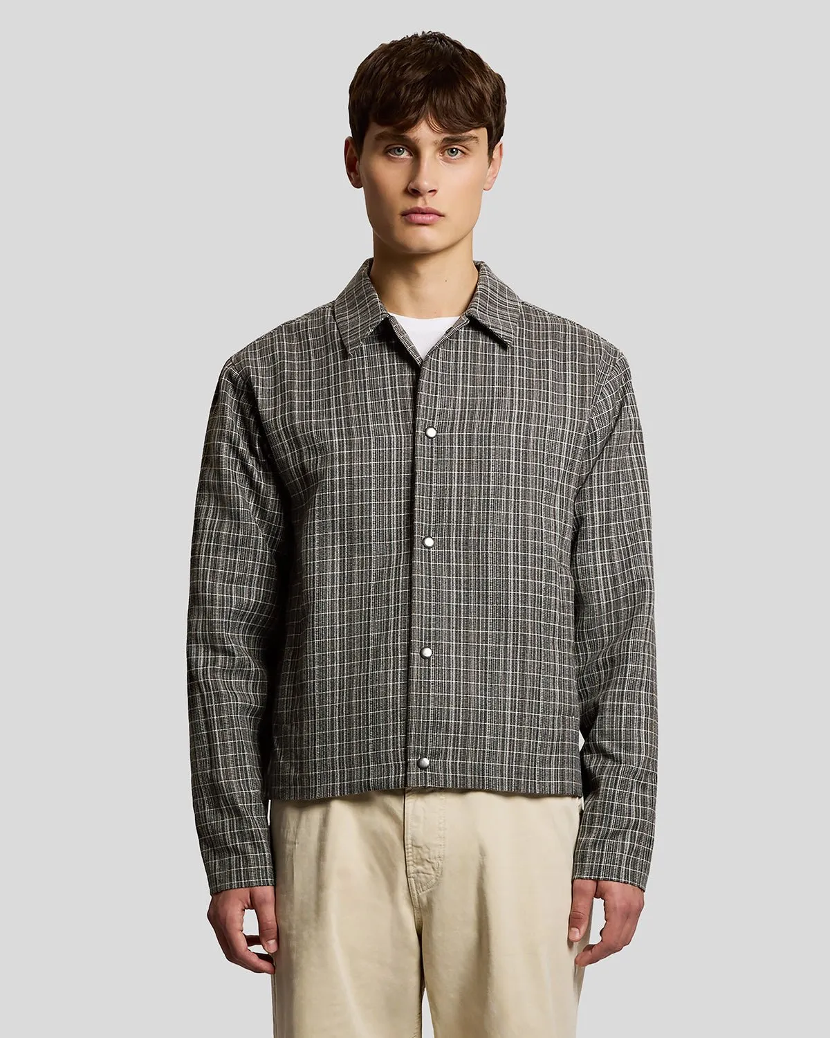 Lyle & Scott Mens Lightweight Check Overshirt | Lacquer sold by The Foot Factory