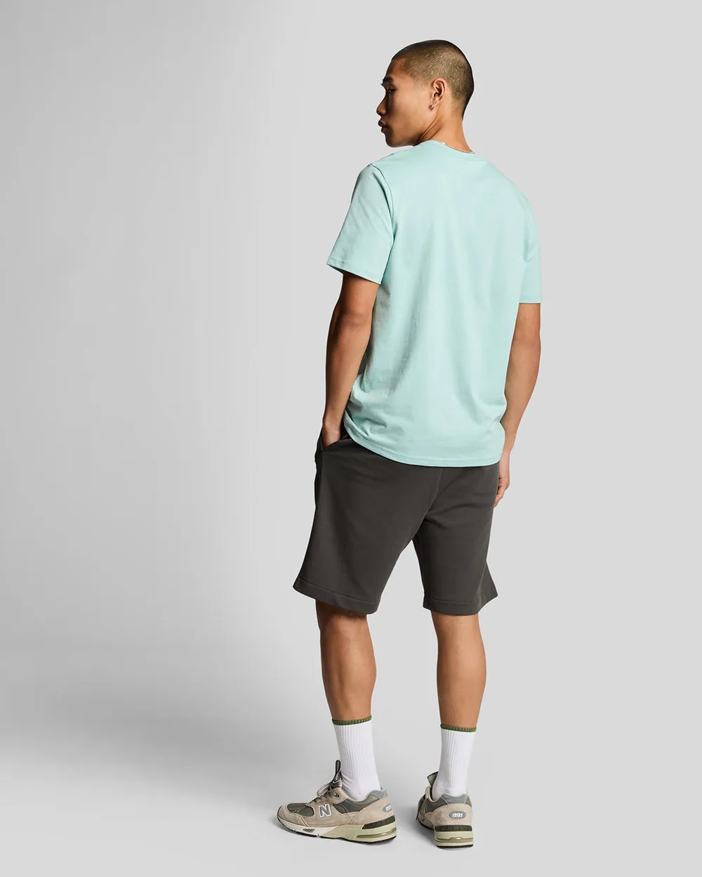 Lyle & Scott Mens Superfine Cotton Sweat Shorts | Gunmetal sold by The Foot Factory product image thumbnail 3