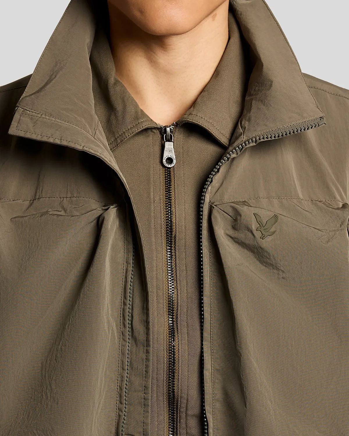 Lyle & Scott Mens Lightweight Ripstop Gilet | Khaki Ash sold by The Foot Factory product image thumbnail 3