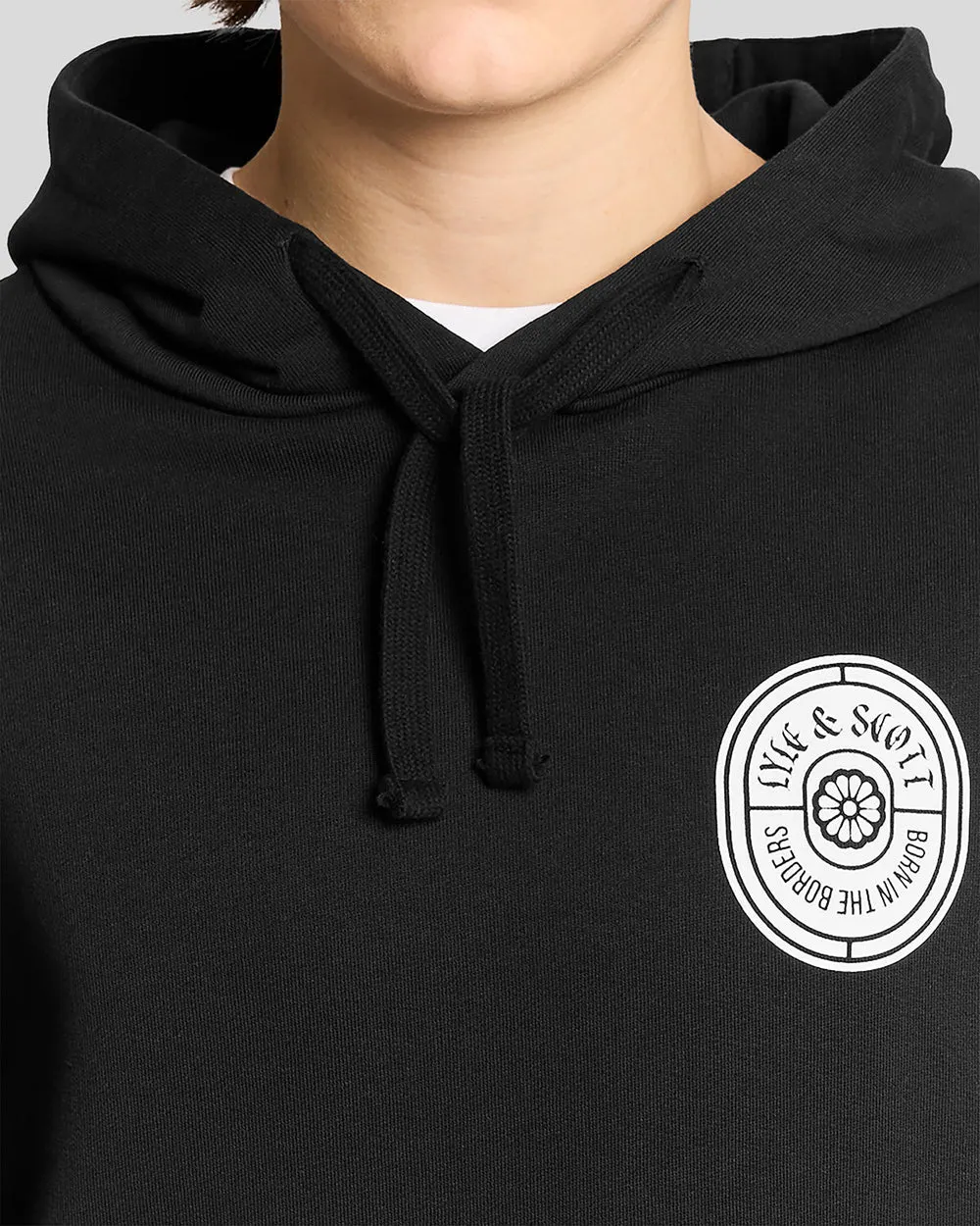 Lyle & Scott Mens Graphic Badge Cotton Hoodie | Jet Black sold by The Foot Factory product image thumbnail 4
