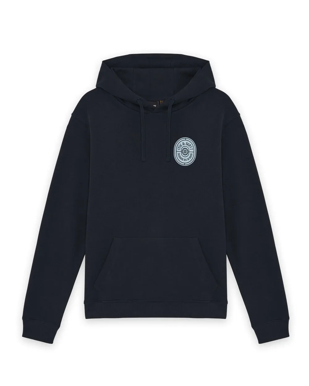 Lyle & Scott Mens Graphic Badge Cotton Hoodie | Dark Navy sold by The Foot Factory product image thumbnail 5