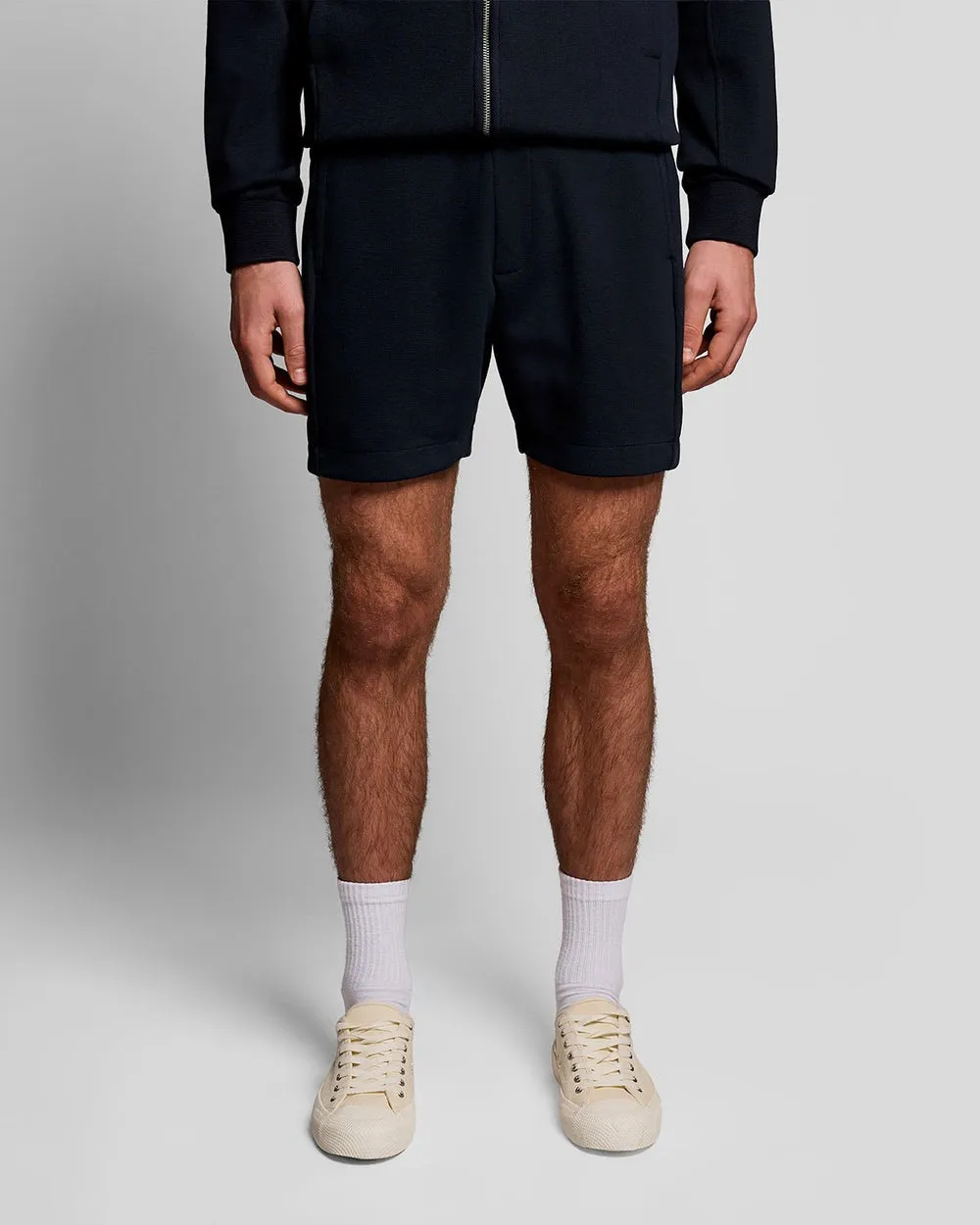Lyle & Scott Mens Cotton Blend Track Sweat Shorts | Dark Navy sold by The Foot Factory