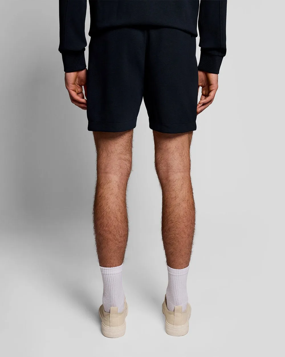 Lyle & Scott Mens Cotton Blend Track Sweat Shorts | Dark Navy sold by The Foot Factory product image thumbnail 4