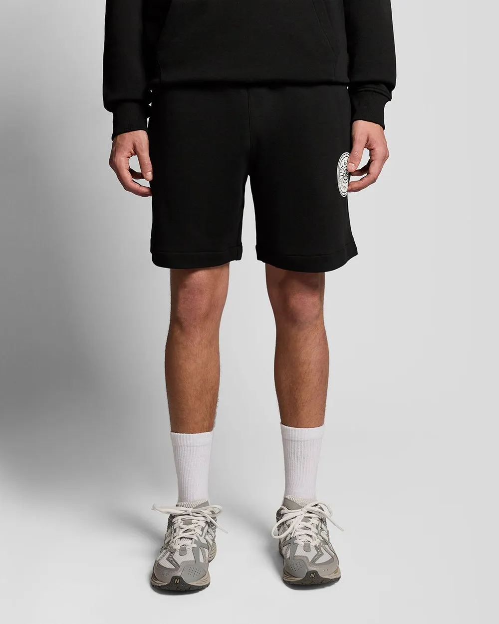 Lyle & Scott Mens Graphic Badge Cotton Sweat Shorts | Jet Black sold by The Foot Factory product image thumbnail 2