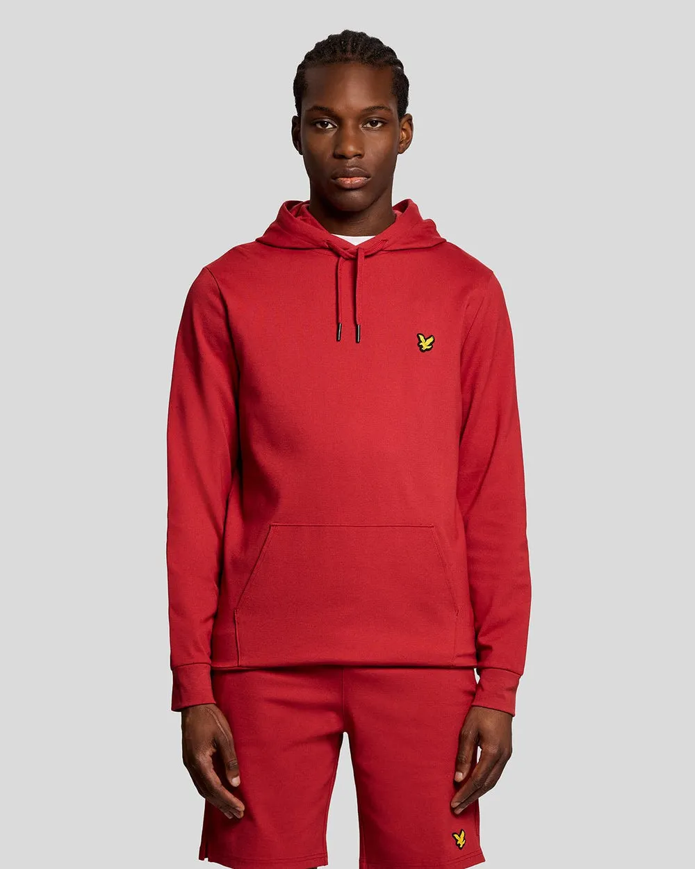 Lyle & Scott Mens Sports Lightweight Hoodie | Garnet sold by The Foot Factory