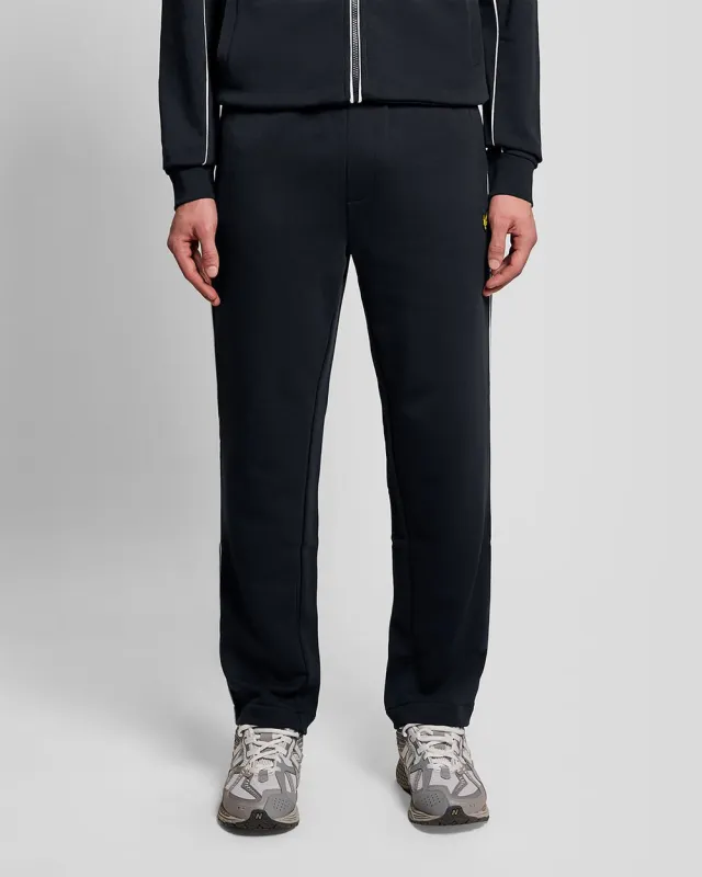 Lyle & Scott Mens Straight Leg Piped Track Pants | Dark Navy sold by The Foot Factory