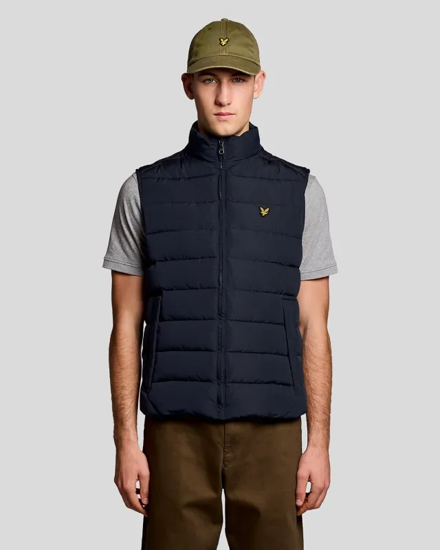 Lyle & Scott Mens Quilted Gilet | Dark Navy sold by The Foot Factory